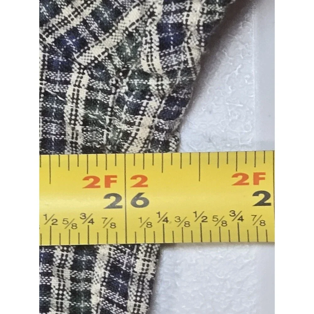 J. Crew Men’s Blue White Green Gingham Seersucker  Button-Down Shirt Size XXL